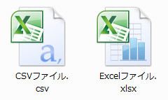 CSVとExcelファイルのアイコン